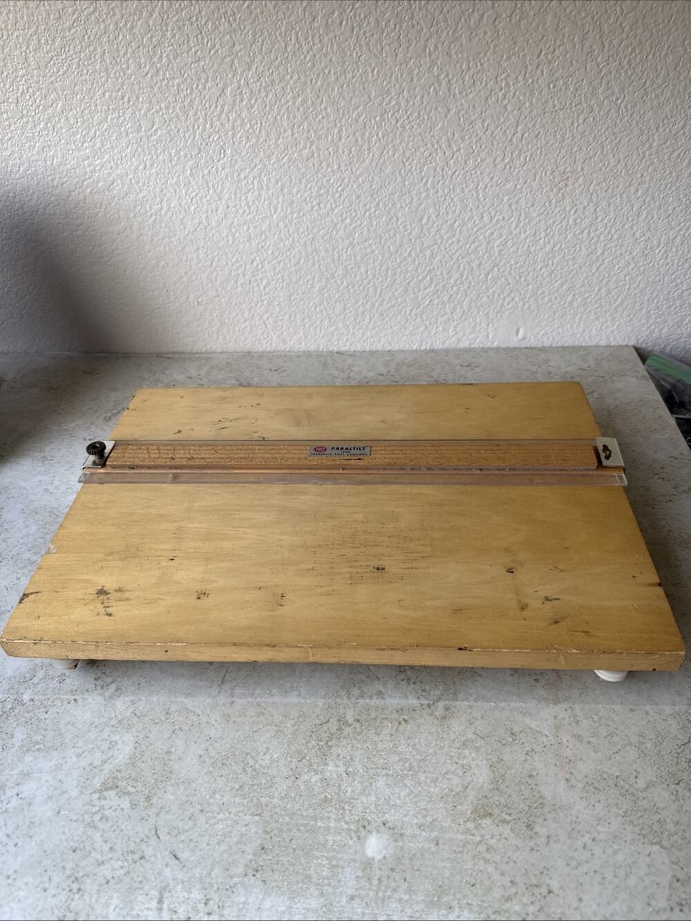 Vintage Drafting Board Frederick Post w/ Paratilt Straightedge Wood 17x12